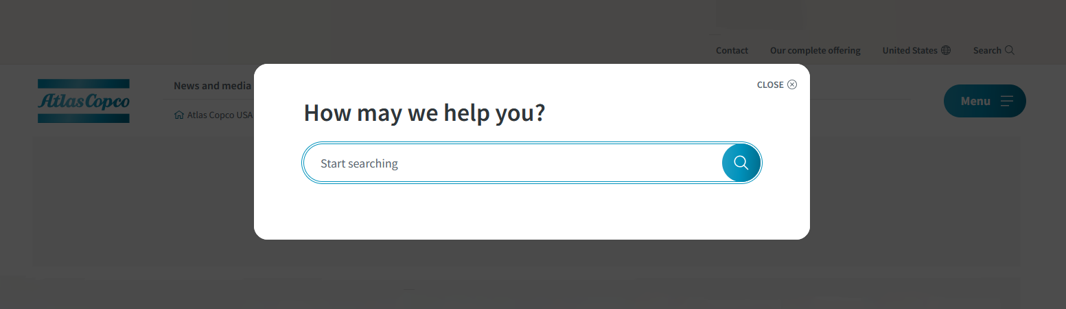 A search popup window